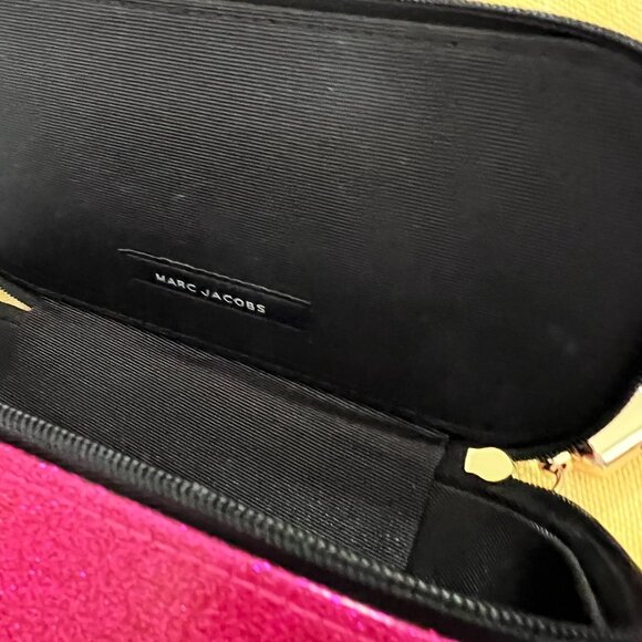 Marc Jacobs Snapshot Bag Pink Leopard Print Case Glitter - Picture 5 of 9